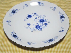 HOYA CHINA　refine　大皿　花柄　白地に青の花模様　プレート
