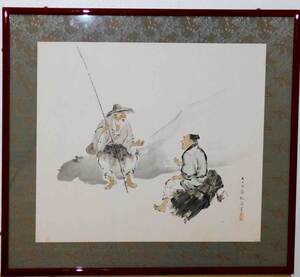 Art hand Auction R0086 島内松南 日本画 真作保証(高知県出), 美術品, 絵画, 人物画