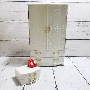  free shipping * Licca-chan white white furniture series white Western-style clothes Dance closet white doll house furniture Blythe Showa Retro chest 