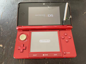 【動作確認済み】NINTENDO任天堂 3DS本体 赤レッド 1台 初期化済み 充電器USBケーブル付き