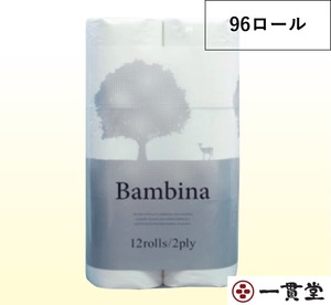 トイレットペーパー 有芯ソフトタイプ Wバンビーナ12R×8個 業務用 纏め販売 林製紙株式会社