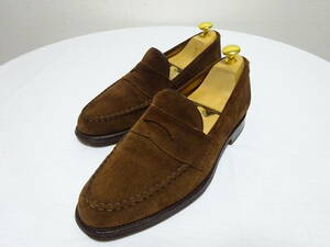 Brooks Brothers Brooks Brothers pe колено Loafer монета Loafer кожа обувь ENGLAND производства Brown 6.5F 25cm ранг 