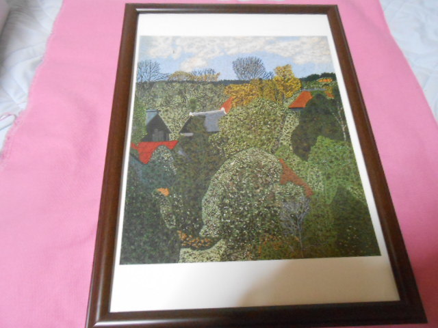 Immediate decision ★ Kiyoshi Yamashita Scenery around the school Yomiuri Shimbun framed picture B4 new framed, Painting, Art Book, Collection, Art Book