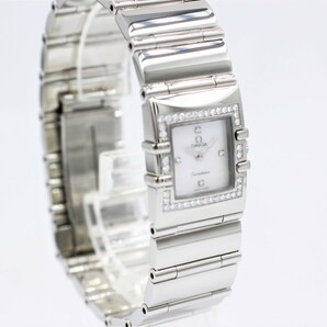 【オメガ】 腕時計 コンステレーション クアドラ 1528.76 SS ダイヤベゼル シェル 4Pダイヤ レディース クォーツ 中古品の画像2