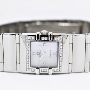 【オメガ】 腕時計 コンステレーション クアドラ 1528.76 SS ダイヤベゼル シェル 4Pダイヤ レディース クォーツ 中古品の画像6