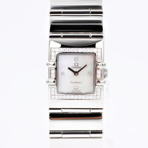 【オメガ】 腕時計 コンステレーション クアドラ 1528.76 SS ダイヤベゼル シェル 4Pダイヤ レディース クォーツ 中古品の画像1