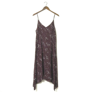 PHEENY フィーニー Rayon heart printed camisole dress レーヨンハートプリントキャミソールドレス PS17-OP01 BURGUNDY ワンピース g4341