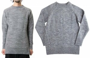 定価3万 19A/W リップヴァンウィンクル 5GG REVER KNIT 3 MOON GRAY RIPVANWINKLE ウール ニット グレー