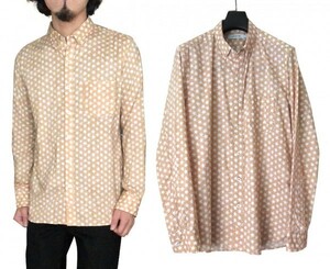 定価2.3万 nonnative DWELLER B.D. SHIRT COTTON LAWN by LIBERTY 2 スター 総柄 長袖シャツ ベージュ 星柄 ※レターパック発送