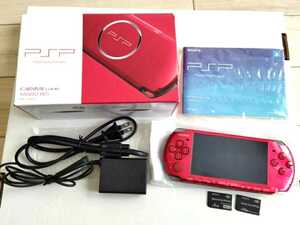PSP 本体 ラディアント・レッド PSP-3000 付属品完備 メモリースティック付き SONY PlayStationPortable プレイステーション・ポータブル
