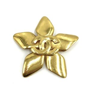 CHANEL シャネル ブローチ GP 96P ゴールド ココ フラワー 花 ヴィンテージ アクセサリー P674