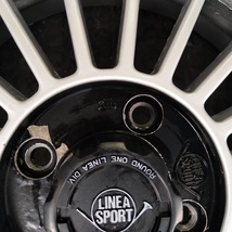 管理番号：V11-100【1個＝4本】LINEA SPORT 15×6.5J 4穴PCD114.3 ET+8 店頭タイヤ交換・ホイール鏡面研磨&引取可能！　_画像3