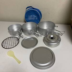 売切り!保管品 EVER NEW / エバーニュー キャンピング クッキングセット コッヘル-S アルミ製 エバニュー