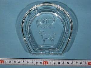 昭和レトロ ホワイトホース ウィスキー 蹄型ガラス製灰皿 WHITE HORSE SCOTCH WHISKY ASHTRAY (中古・未使用・美品・非売品)