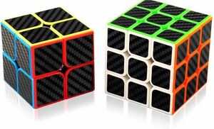 スピードキューブ 競技専用 立体パズル 世界基準配色 回転スムーズ 知育玩具 脳トレ ストレス解消 大人 子供 おもちゃ 2x2 3x3 2個