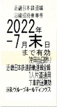 近鉄株主優待乗車券(2022年7月末有効） 複数枚 対応可(送料84円)_画像1