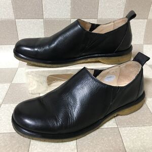 M1128/美品/シューズ/靴/サヤ/SAYA/スリッポン/24.5cm/ブラック/天然皮革/日本製/