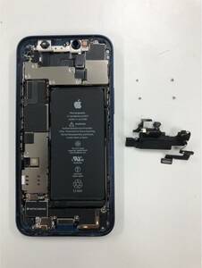 【極上美品/通常使用不可】ジャンク iPhone12mini GB不明 ブルー 画面なし 起動不可 バックガラス バックパネル Apple純正 パーツ取り専用
