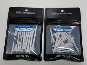 新品 TaylorMade ゴルフ ABS樹脂ティーセット ロング＆ショート