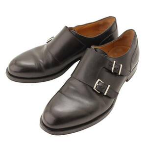 エルメス ダブルモンク ビジネス シューズ 革靴 ブラック 40(127295