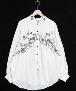 ScoLar scalar cut Work embroidery shirt new goods unused blouse 