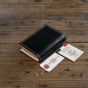  men's card-case card inserting ticket holder cow leather original leather card-case cow leather business new goods unused free shipping 1 jpy Italian leather black black 