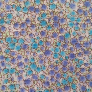 ブルー系小花柄 ダブルガーゼ 生地