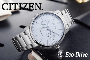 【1円】【新品正規品最新作】限定シチズンCitizenエコドライブECO-DRIVE電池交換不要ソーラー日付カレンダー男性用メンズ腕時計ギフト白色