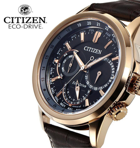 【1円】【正規品】【新入荷】シチズン エコドライブ】【CITIZEN ECO DRIVE】ソーラーメンズ腕時計アンティークレザークロノグラフ世界時計