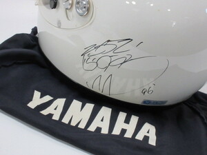 1996 直筆サイン入り YAMAHA Helmet AE-K1 不明サイン Yamaha フルフェイス Mサイズ 91993製【ジャンク】 1-G116/1/100