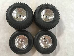 ★ 送料込み タミヤ 1/10 ワーゲンオフローダー 1ピース アルミホイール 4本セット タイヤ付き Sand Scorcher wheel ★