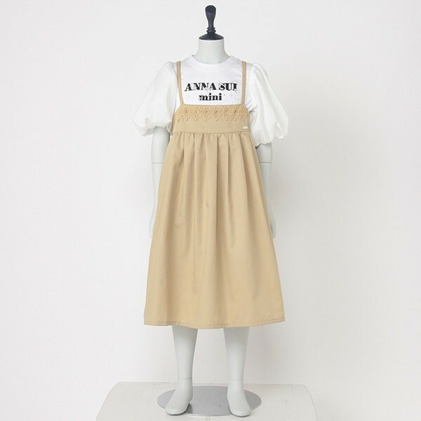【M(120)】アナスイミニ☆バックリボンつきロングジャンパースカート