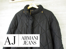 M355c ARMANI JEANS●レディース アルマーニジーンズ＜中綿 ジップアップ ジャケット＞40・ブルゾン 上着 ジャンパー コート●Ricicli17_画像1