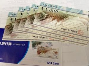 【送料無料】ANA 旅行券 5000円分 期限2024年3月