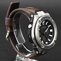 1円 ◆稼働品 未使用品 CASIO カシオ 腕時計 G-SHOCK Gスチール GST-W130L-1AJF メンズ ソーラー SS×レザー ブラック文字盤◆Brr_画像2