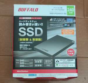 新品 240GB ポータブルSSD バッファロー 外付けSSD 