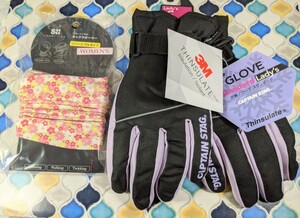 【Sサイズ 】ブラック ラベンダー 手袋 おまけ付き(ネックウォーマー)