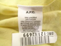 310◆A.P.C.シルク混ウールニット◆アーペーセー sizeS ライトイエロー色 薄手 カットソー トップス クリーニング済み ゆうパケット発送 4A_画像6