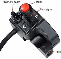 黒い 12V 22ｍｍハンドルバーオートバイ用 スイッチ ウィンカー クラクション ヘッドライト 押しボタンスイッチ_画像2