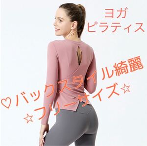 ヨガウェア ピラティスウェア 長袖 M