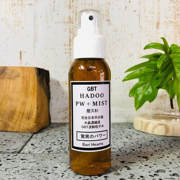 驚異のGBT波動粒子水 屋久杉 123ml 龍が宿る水 浄化スプレー 完全日本天日塩 水晶ポイント 水晶液 水晶 浄化 屋久島 UP HADOO