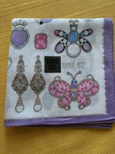 アナスイANNA SUI ハンカチ パープル系 未使用D