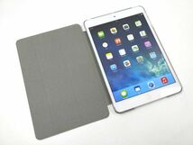 iPad mini1/2/3用 カバー PUレザー+ハードケース スタンド 三折 薄型 ホワイト_画像3