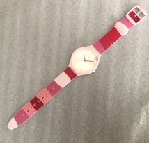 SWATCH SKIN PINK SKINSET SVOP101 スウォッチ 稼働品 ピンク 薄型 カラフル 定番 スキン マルチ カラー_画像2