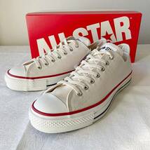 送無料 新品 箱付 CONVERSE ALLSTAR コンバース オールスター ローカット キャンバス 日本製 28.0cm J OX LO WHITE US9.5 チャックテイラー_画像1