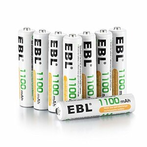 単4電池1100mAh×8本 EBL 単4形充電池 充電式ニッケル水素電池 高容量1100mAh 8本入り 約1200回使用可能