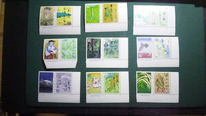  unused stamp The Narrow Road to the Deep North series 9 kind 60 jpy 18 sheets 1080 jpy minute . board attaching 