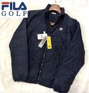 ●新品【メンズXL】紺ネイビー フィラ FIRA GOLF ゴルフウェア ダウンジャケット 【ダウン80%】撥水加工 軽量 保温機能