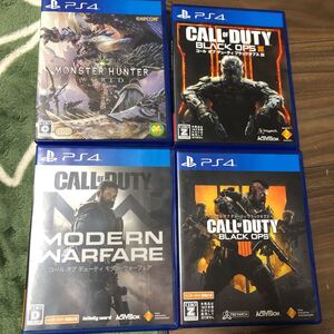 【PS4】コール オブデューティブラックオプス 3 4 モダンウォーフェア モンスターハンターワールド 4本セット中古送料込