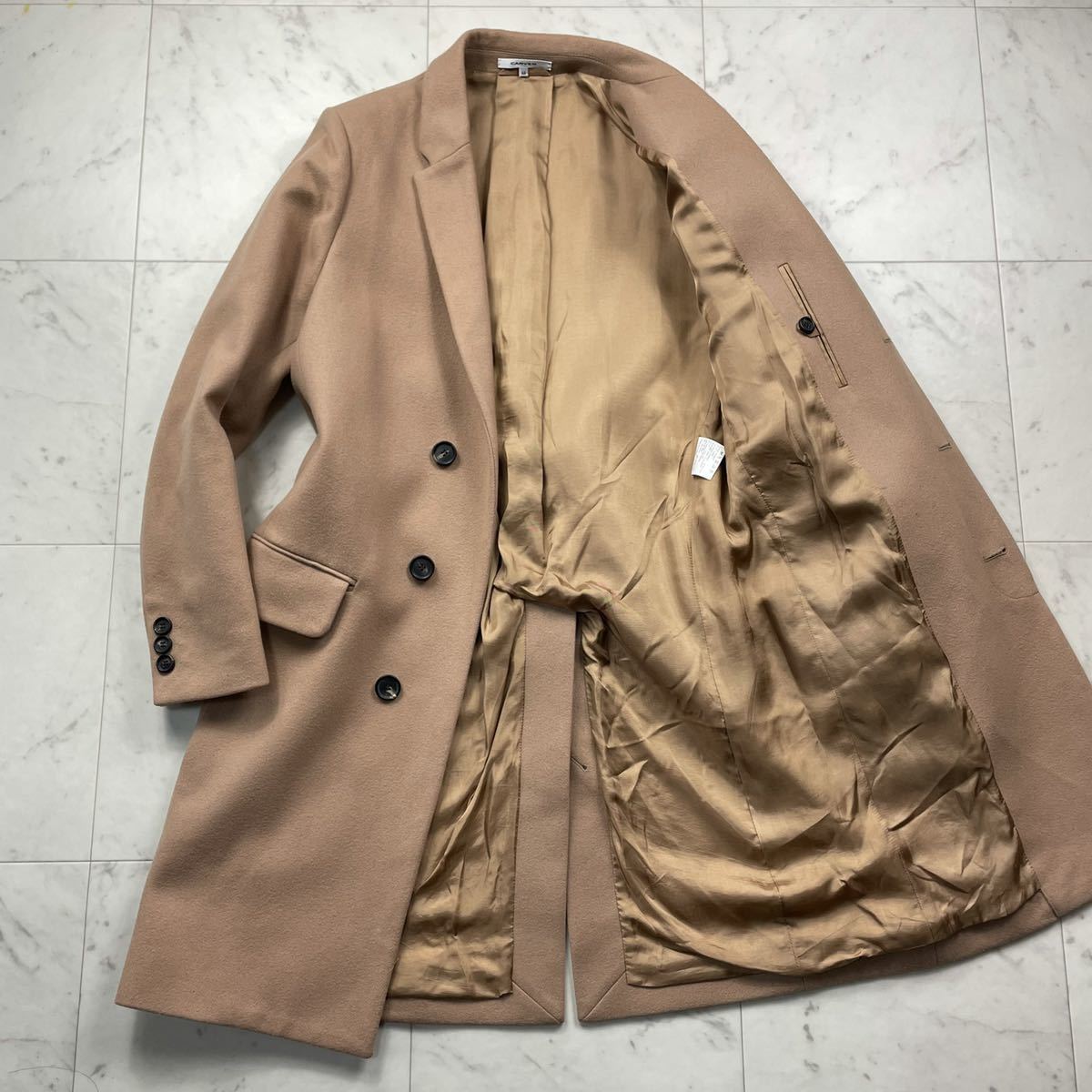 カルヴェン 美品 contrast ダブルフェイス チェスターコート 44